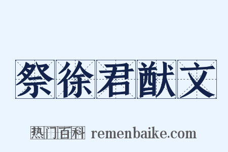 祭徐君猷文是什么意思的图片